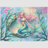 Elegante Pastel Waterverf Zeemeermin Decoupage Tissuepapier (Voorkant)