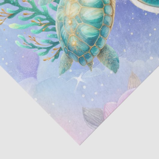 Elegante Pastel Waterverf Zeemeermin Decoupage Tissuepapier (Detail)