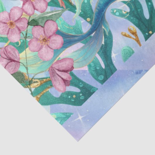 Elegante Pastel Waterverf Zeemeerminnen Decoupage Tissuepapier (Detail)