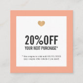 Elegante Pastel White Faux Gold Heart Salon Coupon (Voorkant)