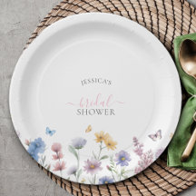 Elegante Pastel Wilde Bloemen Groene Bruiloftsborr