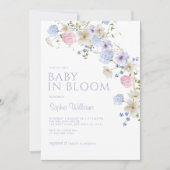 Elegante Pastel Wildflower Baby in Bloom Shower Kaart (Voorkant)