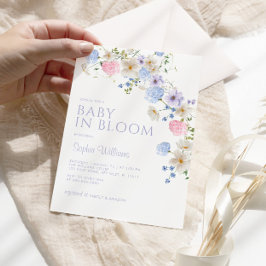 Elegante Pastel Wildflower Baby in Bloom Shower Kaart