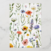 Elegante pastel Wildflower Garden Graduation Party Folie Uitnodiging (Achterkant)