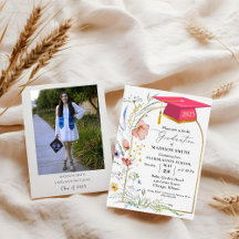 Elegante pastel Wildflower Garden Graduation Party