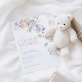 Elegante Pastel Wildflower Paren Douche Kaart