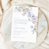 Elegante Pastel Wildflower Paren Douche Kaart