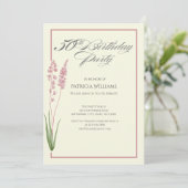 Elegante Pastel Wildflower Vrouw 50ste verjaardag Kaart (Staand voorkant)