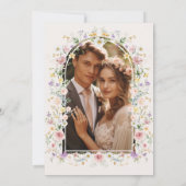 Elegante Pastel Wildflowers Bruiloft Save the Date Aankondiging (Achterkant)
