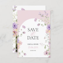 Elegante Pastel Wildflowers Bruiloft Save the Date