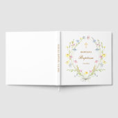 Elegante pastel Wildflowers doop Gastenboek (Volledig)