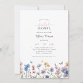 Elegante Pastel Wildflowers Greenery Vrijgezellenf Kaart (Voorkant)