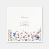 Elegante Pastel Wildflowers Greenery Vrijgezellenf Servet (Voorkant)