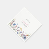 Elegante Pastel Wildflowers Greenery Vrijgezellenf Servet (Hoek)