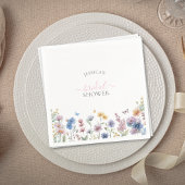 Elegante Pastel Wildflowers Greenery Vrijgezellenf Servet