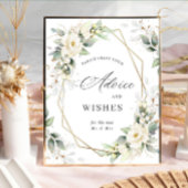 Elegante pastel witte rozen advies & wensen poster