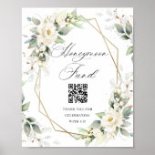 Elegante Pastel Witte Rozen Eucalypt Honeymoon Fun Poster (Voorkant)