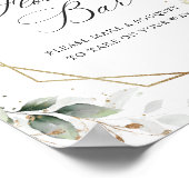 Elegante Pastel Witte Rozen Eucalyptus Bloemenreep Poster (Hoek)