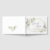 Elegante pastel witte rozen eucalyptus bruiloft gastenboek (Volledig)