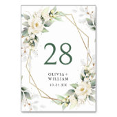 Elegante pastel witte rozen eucalyptus bruiloft kaart (Achterkant)