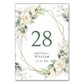 Elegante pastel witte rozen eucalyptus bruiloft kaart (Voorkant)