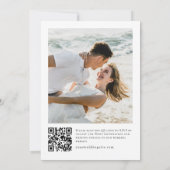 Elegante pastel witte rozen eucalyptus bruiloft kaart (Achterkant)