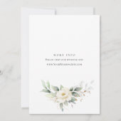 Elegante pastel witte rozen eucalyptus bruiloft kaart (Achterkant)