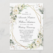 Elegante pastel witte rozen eucalyptus bruiloft programmakaart (Voorkant)