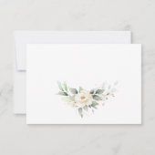 Elegante pastel witte rozen eucalyptus bruiloft RSVP kaartje (Achterkant)
