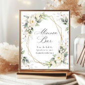Elegante Pastel Witte Rozen Eucalyptus Mimosa Bar Poster