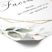 Elegante Pastel Witte Rozen Favorieten Bruiloft Poster (Hoek)