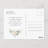 Elegante Pastel Witte Rozen Trouwen Save the Date Briefkaart (Achterkant)
