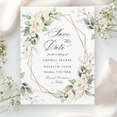 Elegante Pastel Witte Rozen Trouwen Save the Date Briefkaart