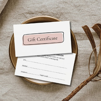 Elegante Pastel Witte Schoonheidssalon Visitekaartje