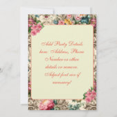 Elegante pastel zomer bloemenuitnodiging Sjabloon Kaart (Achterkant)