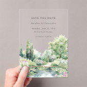 Elegante Pastel Zomer Tuin Bruiloft Acryl Uitnodigingen (Insitu (Draagbaar))