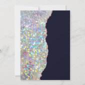 Elegante pastelagaat holografische glitter kaart (Achterkant)