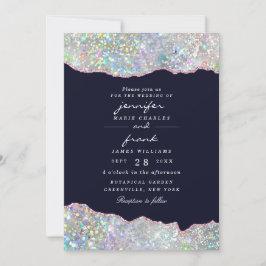 Elegante pastelagaat holografische glitter kaart