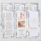Elegante pastelblauwe en gouden agaat brochure (Voorkant / Achterkant)