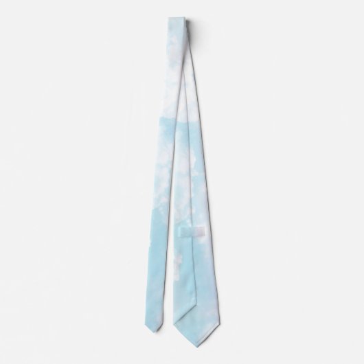 Elegante pastelblauwe en roze hemelse wolken stropdas (Achterkant)