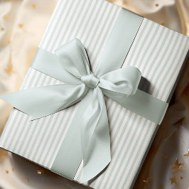 Elegante pastelblauwe en witte dunne strepen cadeaupapier