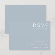 Elegante Pastelblauwe Minimale Moderne Trouw-RSVP 