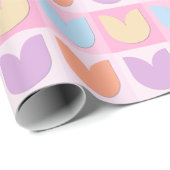 Elegante pastelblauwe Paarse Oranje gele tulpen Cadeaupapier (Rol Hoek)