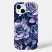 Elegante  pastelblauwe Paarse Rozen Case-Mate iPhone Case (Achterkant)