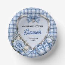 Elegante Pastelblauwe Strik Jongens Babyfeest