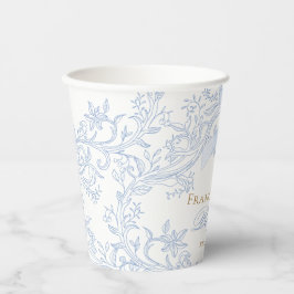 elegante pastelblauwe strikontwerp Doop Papieren Bekers