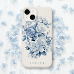 Elegante pastelblauwe Waterverf Rozen gepersonalis Case-Mate iPhone 14 Hoesje<br><div class="desc">Weelderige waterverf stoffige blauwe en gebroken witte rozen,  bloesems en gebladerte op antiek witte achtergrond met tekstveld voor jouw naam,  initialen of monogram.</div>