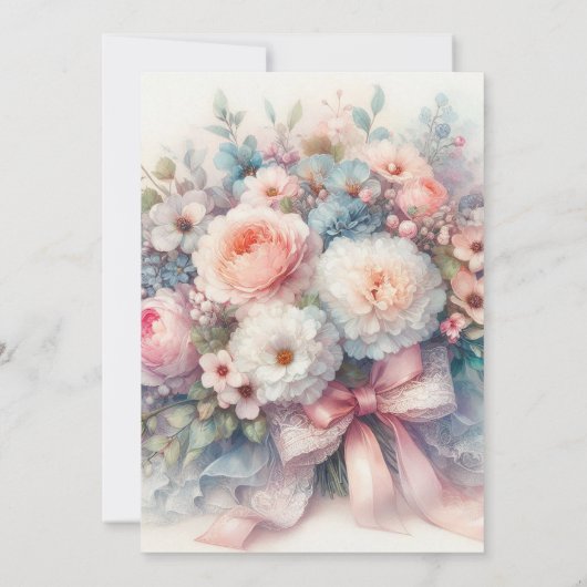 Elegante pastelbloem boog liefde Fancy Vrijgezelle Kaart (Achterkant)