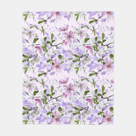 Elegante Pastelbloem Fleece Deken