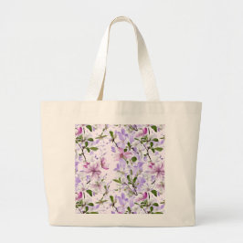 Elegante Pastelbloem Grote Tote Bag